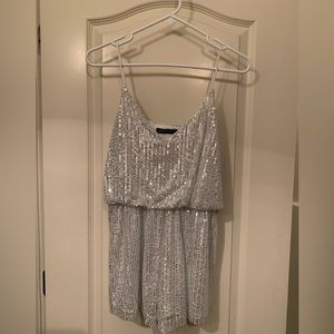 Silver Sequin Romper!